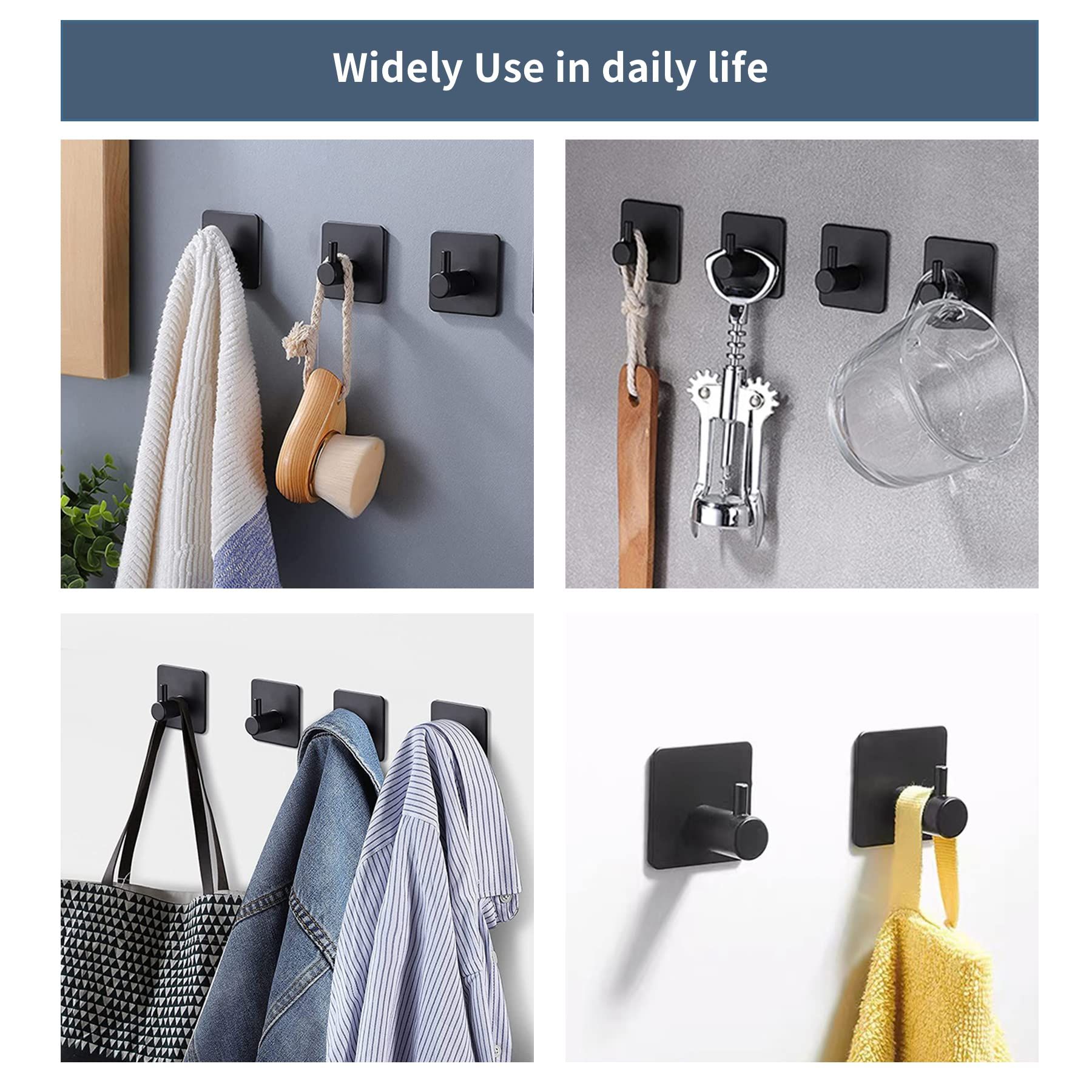 Waterproof Adhesive Shower Hanger Hooks for Hanging Loofah view 2