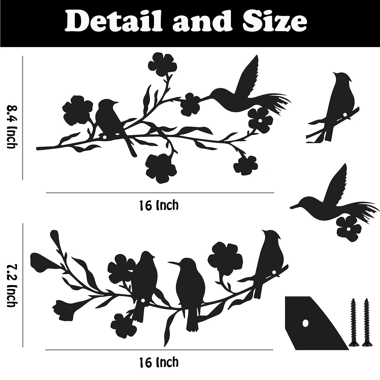 Metal Bird Wall Art Decor Sculpture view 2