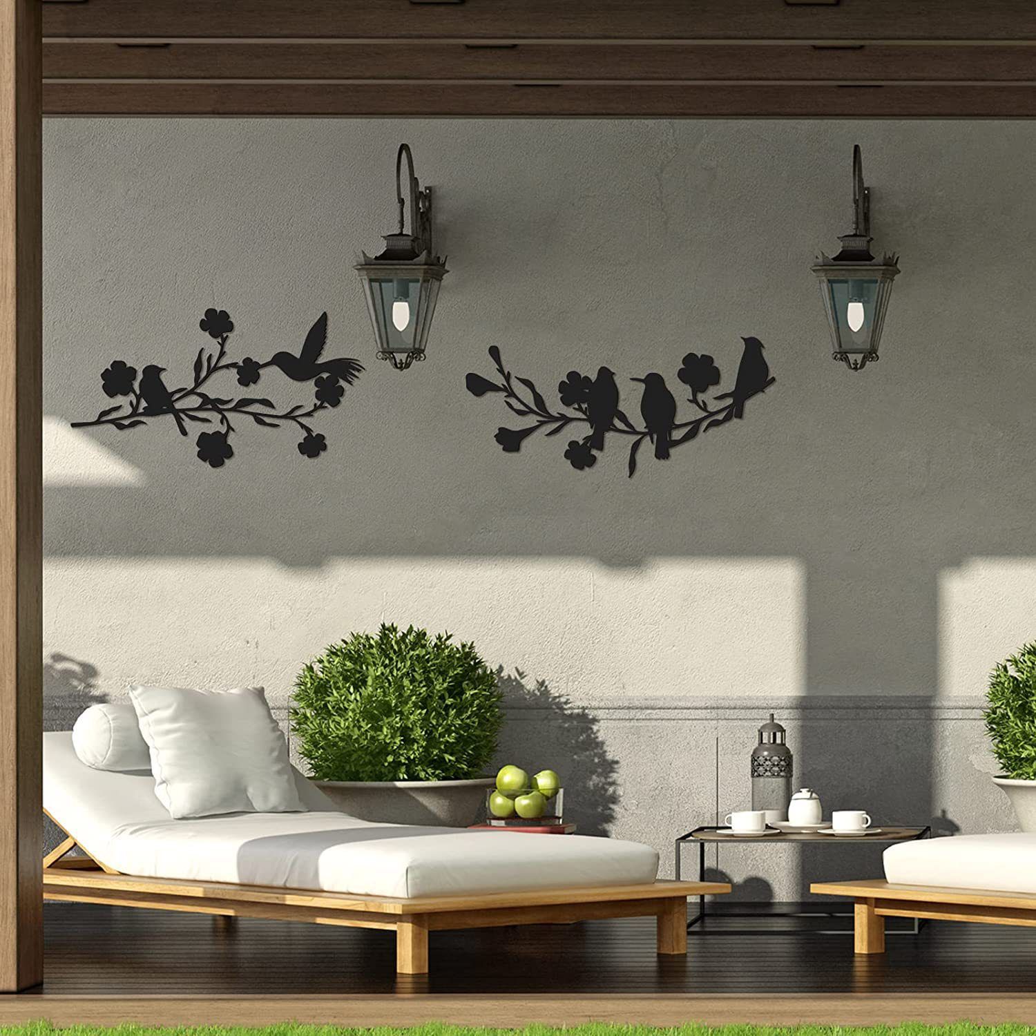 Metal Bird Wall Art Decor Sculpture view 3