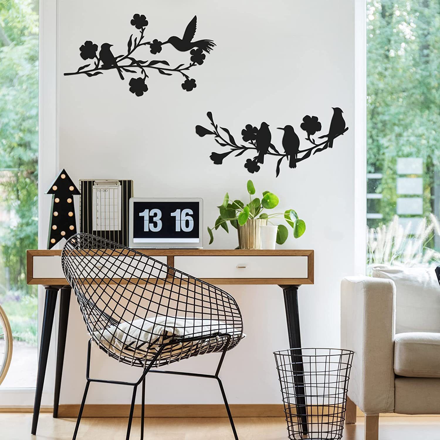 Metal Bird Wall Art Decor Sculpture view 4