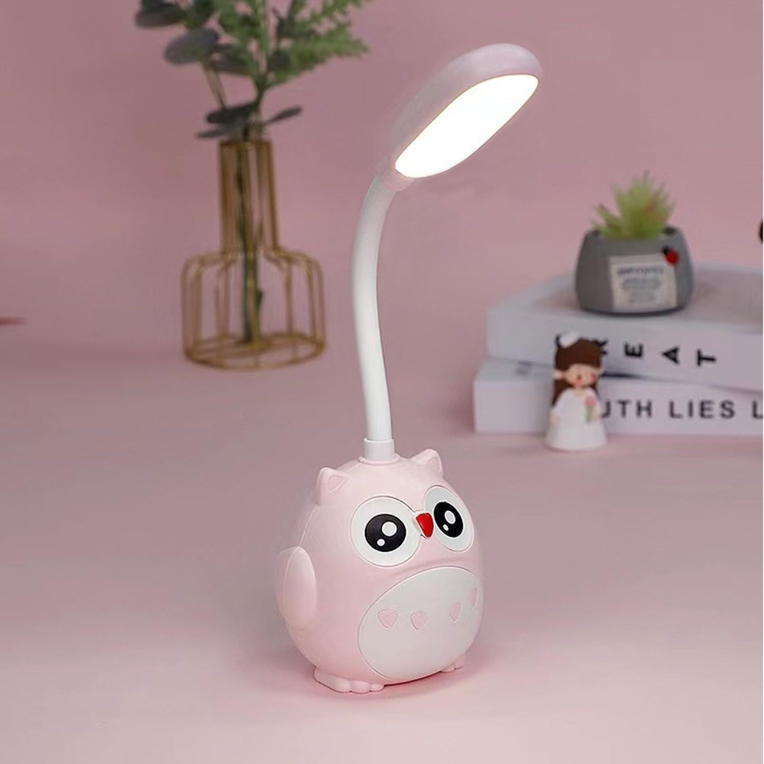 Desk Lamp for Kids,Mini Cute Owl Lamp Night Light,Foldable USB Rechargeable view 3