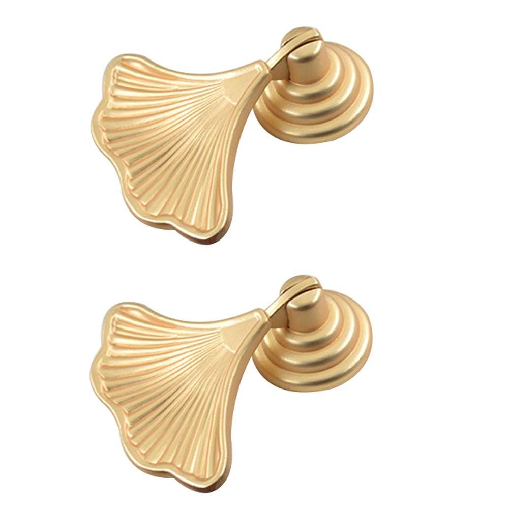 Furniture Knob Handles Golden Drop Pendant Pull Handle Fashion Ginkgo Leaf