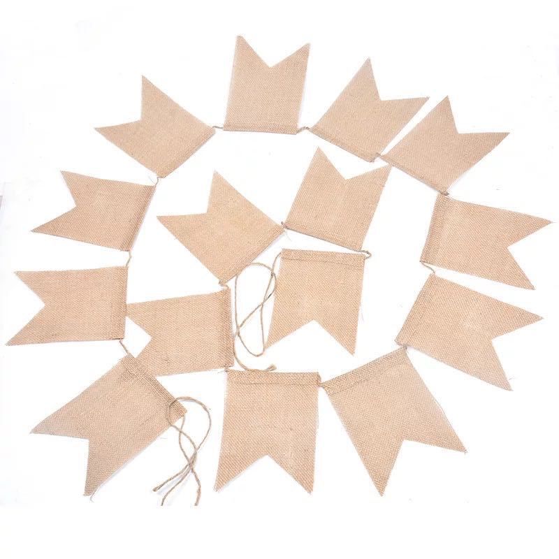 15 Pcs Burlap Banner, 5 x 7 inch Burlap Flags, DIY Customizable Personalized view 2
