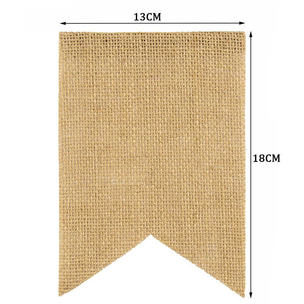 15 Pcs Burlap Banner, 5 x 7 inch Burlap Flags, DIY Customizable Personalized view 4