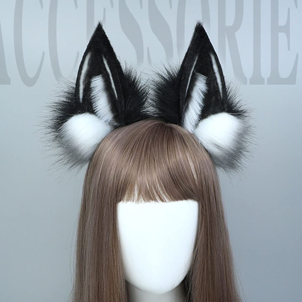 Hair Hoop Cartoon Animal Headband Simulation Wolf Ears Hair Hoop Plush Ears view 2