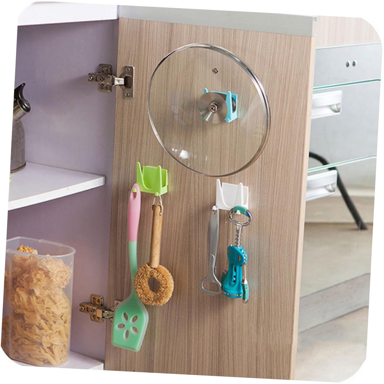 3 Pcs Pan Cover Mount Pot Lid Holder Pot Lid Organizer Pot Cover Rack Pan Lid view 4