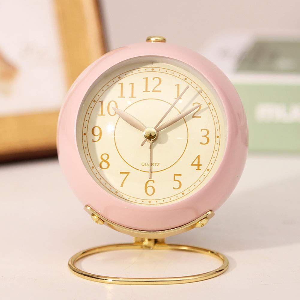 Small Table Clocks, Classic Non-Ticking Tabletop Alarm Clock with Backlight — image 1