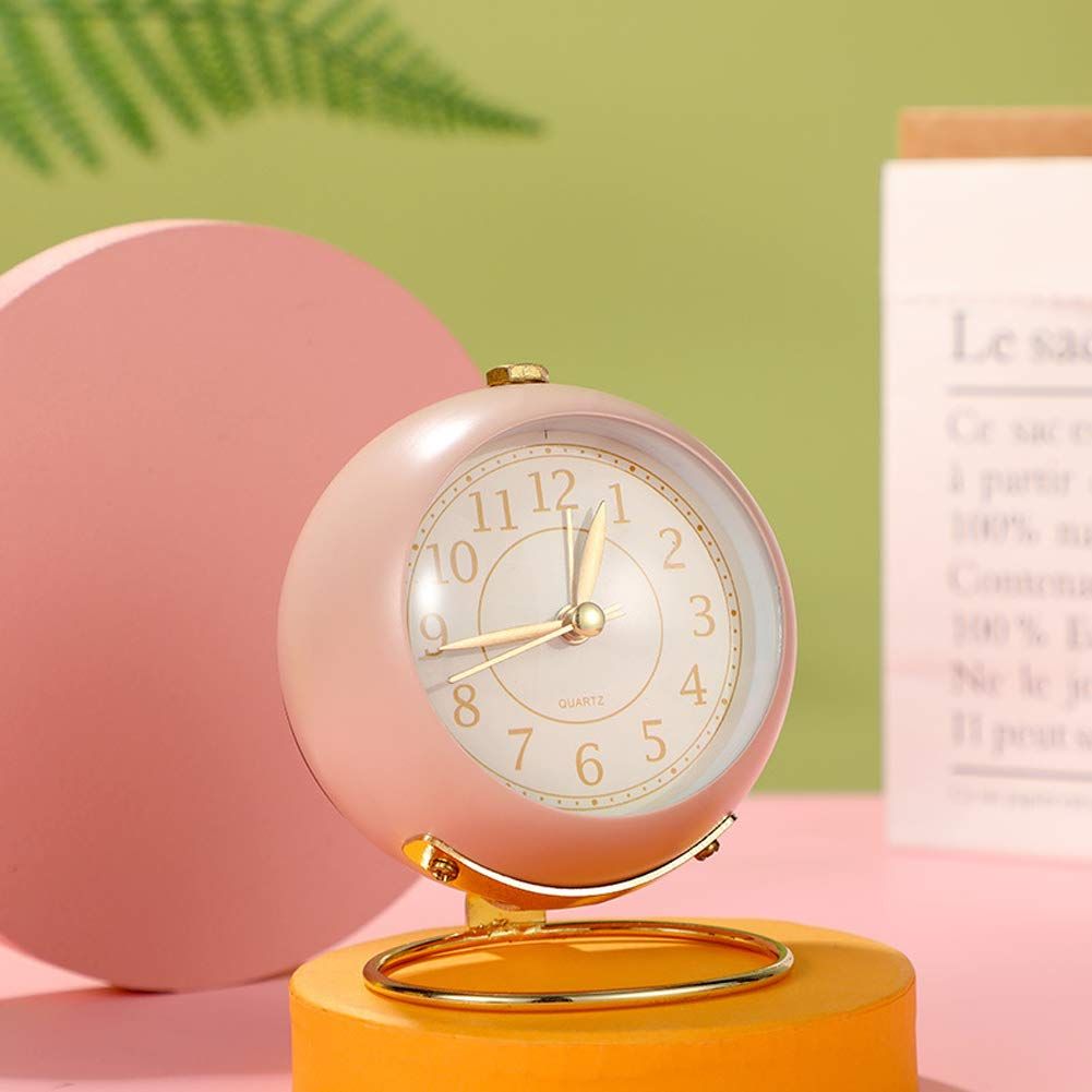 Small Table Clocks, Classic Non-Ticking Tabletop Alarm Clock with Backlight view 3