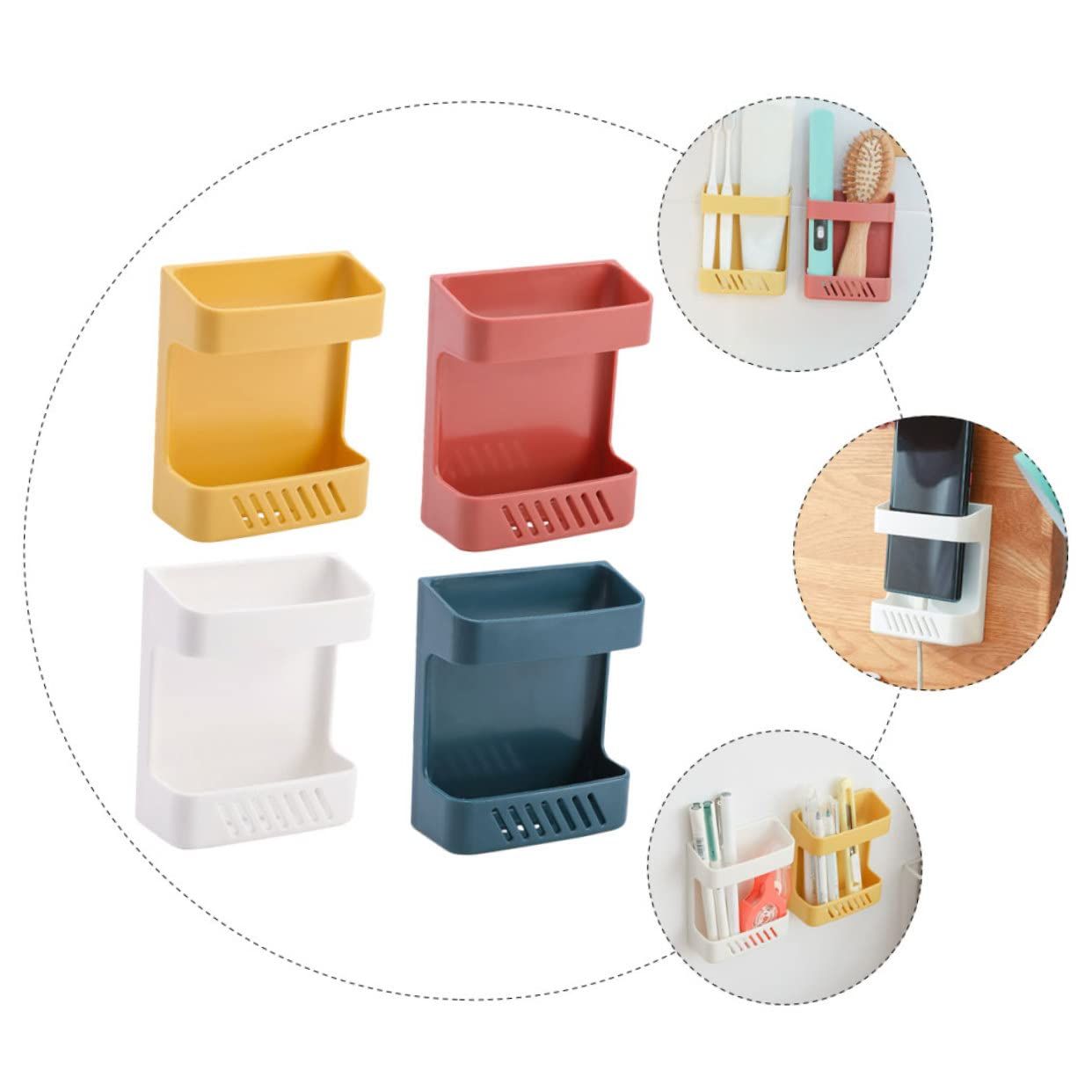4pcs Boxes Remote Control Storage Box Mobile Phone Holder Multi-functional view 2