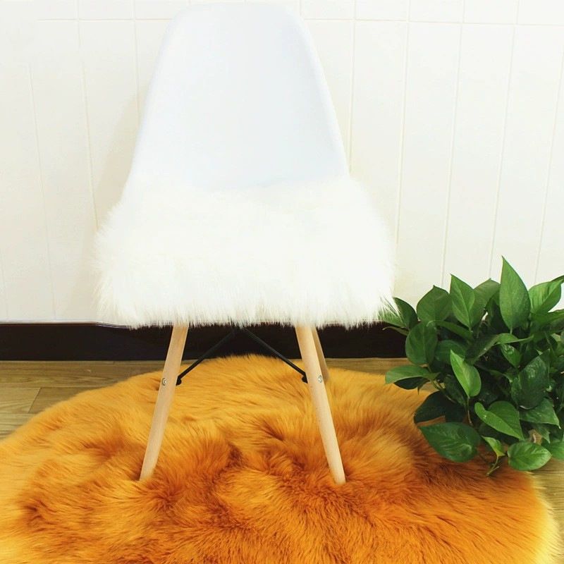 Square Faux Fur Sheepskin Chair Cover Seat Cushion Pad Super Soft Area Rugs view 5