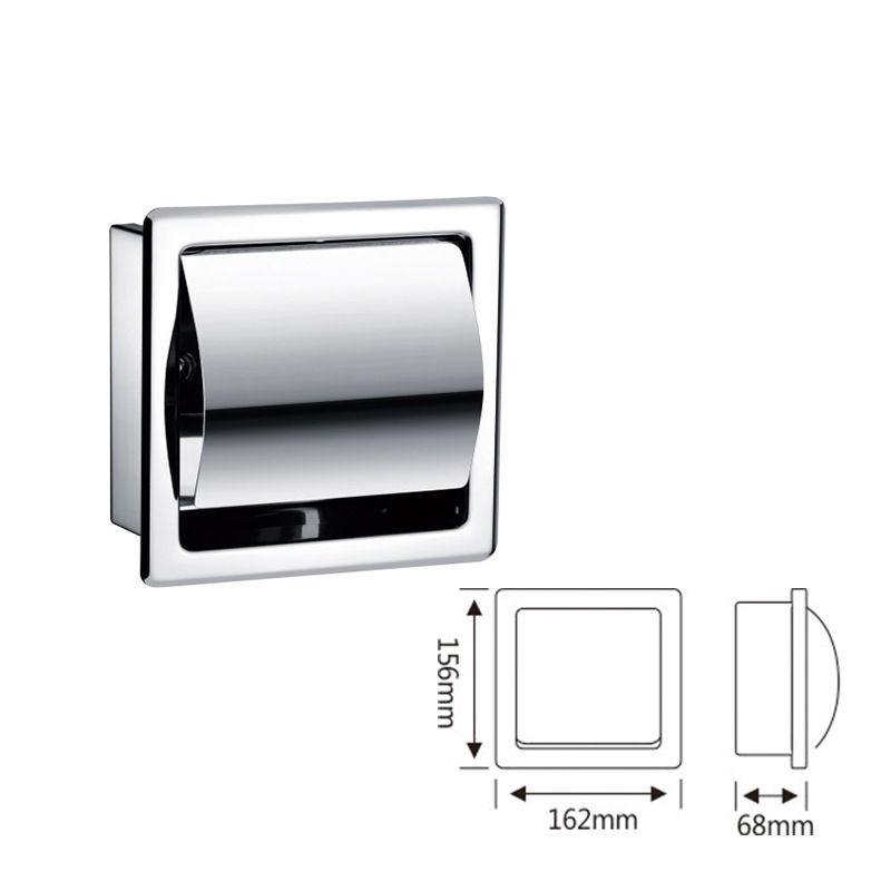 Recessed Paper Holder for Bathroom Storage view 2