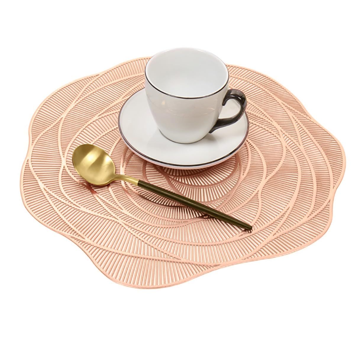 Placemats Rose Flower Pressed Vinyl Place Mats Elegant Tablemats Kitchen Table view 4