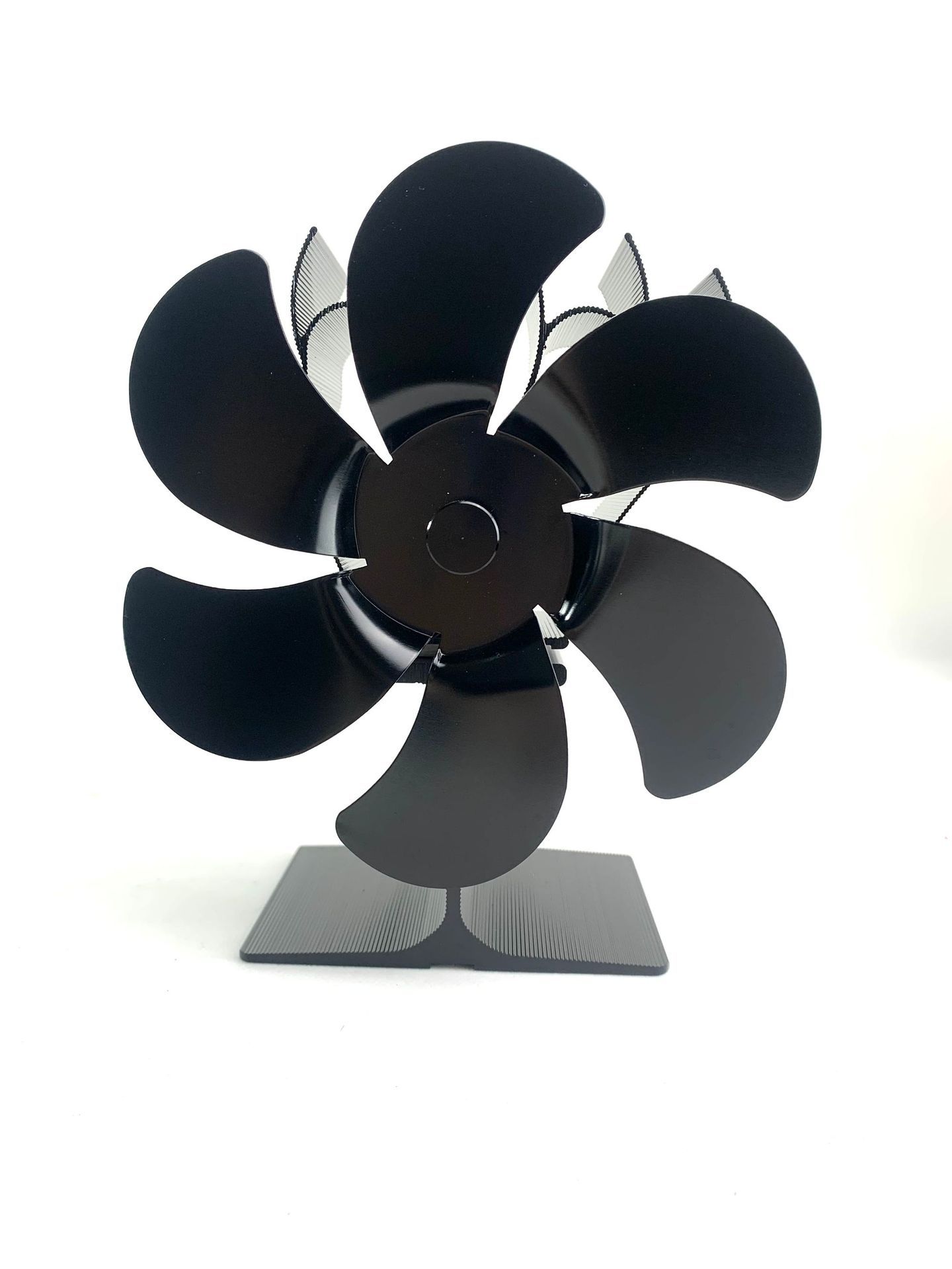 6 Blades Wood Stove Fan, Flame Model Silent Motors Heat Powered Fireplace Fan view 5