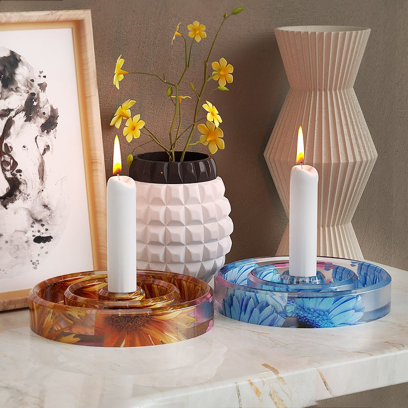 Candle Holder Resin Mold Candlestick Silicone Mold for Pouring Taper Candles view 4