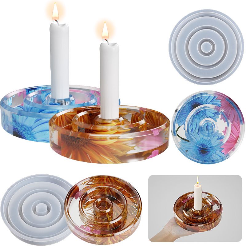Candle Holder Resin Mold Candlestick Silicone Mold for Pouring Taper Candles view 5