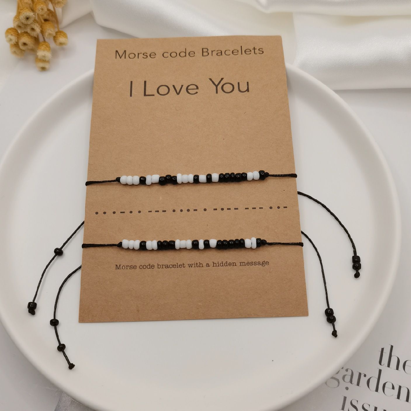 Morse Code Bracelets for Men Women-Handmade Best Friend Friendship view 2