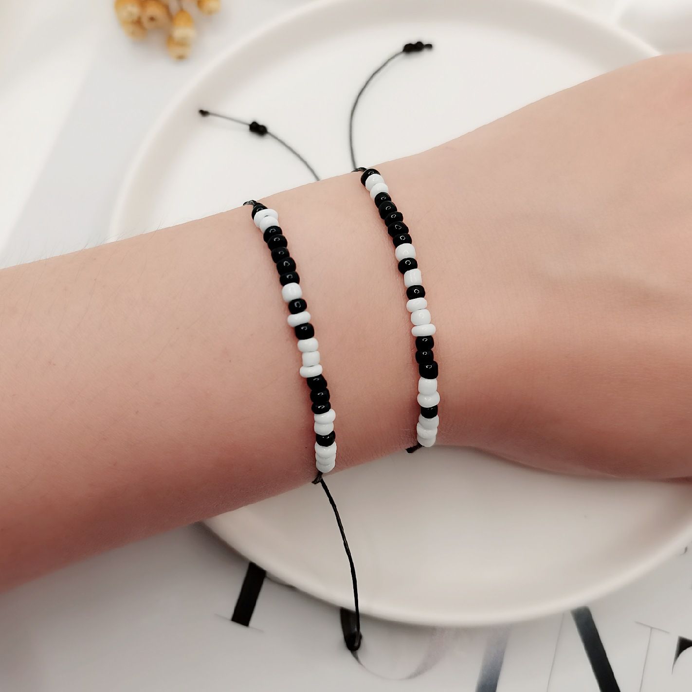 Morse Code Bracelets for Men Women-Handmade Best Friend Friendship view 4