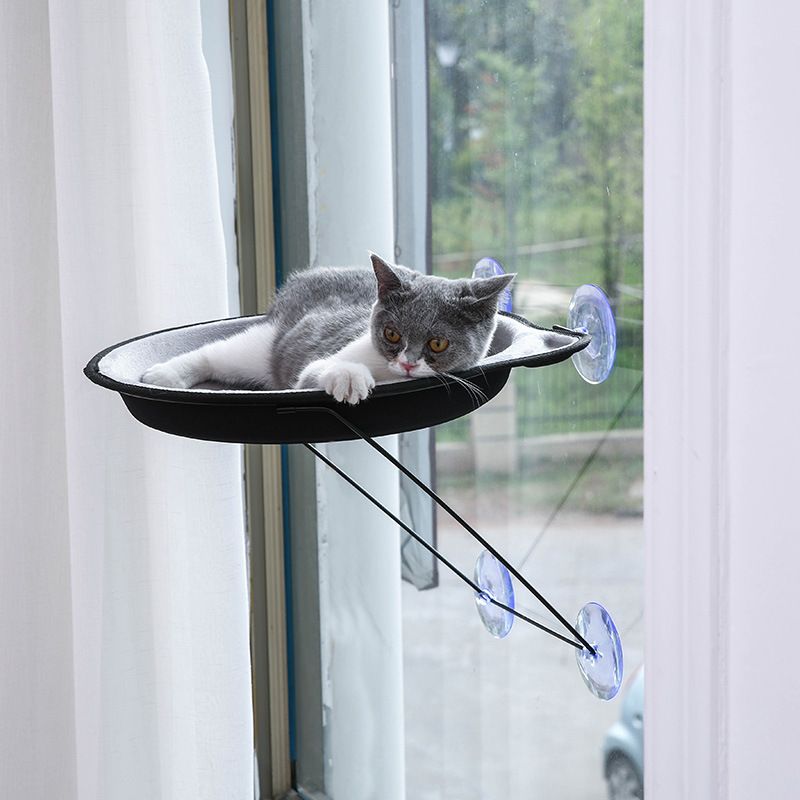 Cat Window Bed Hammock Window Mounted Cat Sunny Seat for Small Indoor Cat up view 3