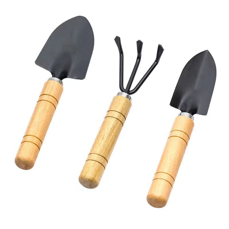 Garden Tool Set 3 Pcs Gardening Succulent Kit Wooden Handles for Small Hand