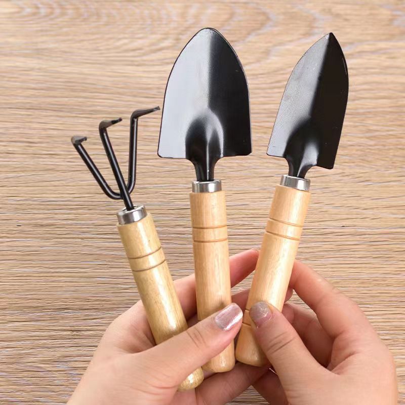 Garden Tool Set 3 Pcs Gardening Succulent Kit Wooden Handles for Small Hand view 4