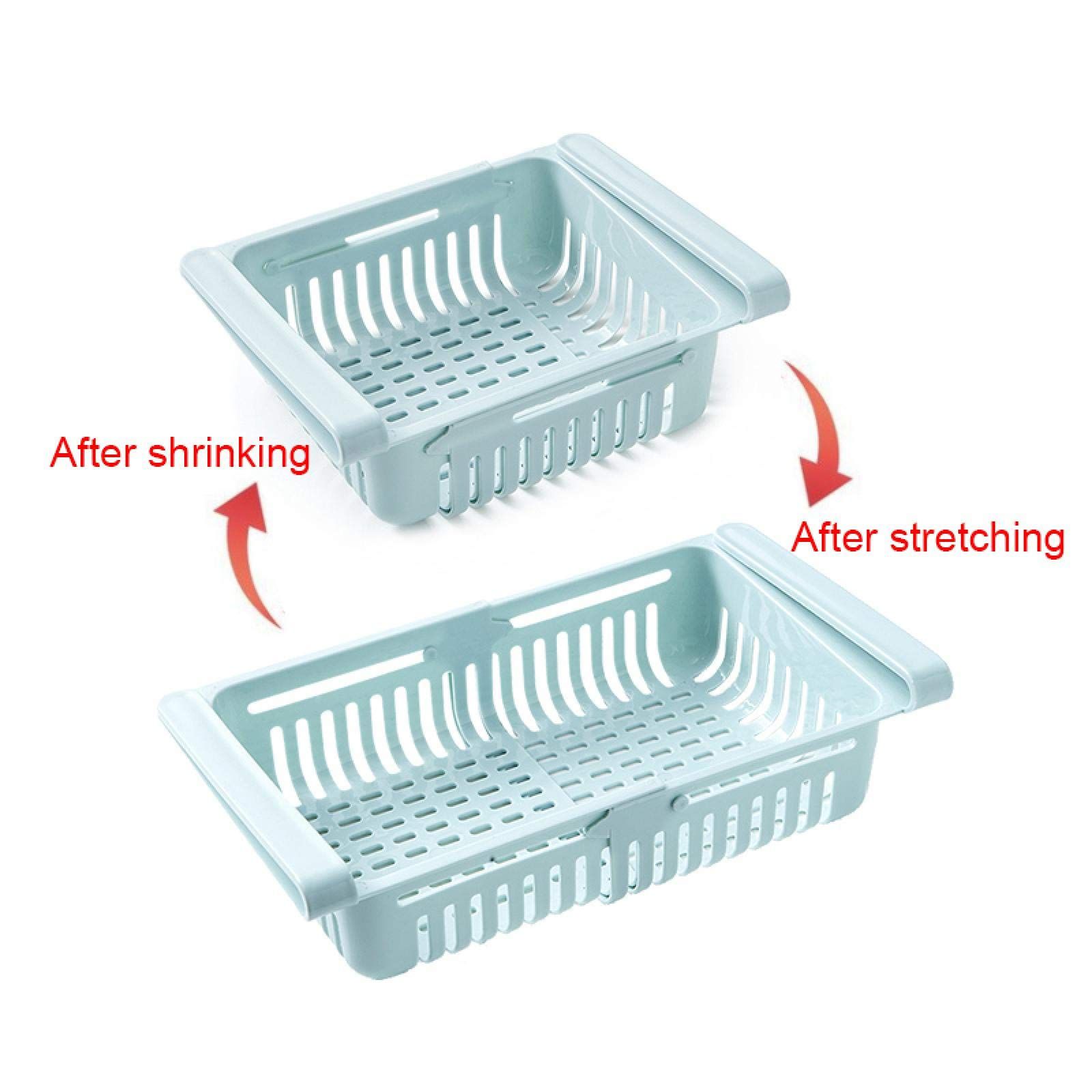 2 Pcs Kitchen Accessories Storage Container Refrigerator Organizer Adjustable view 3