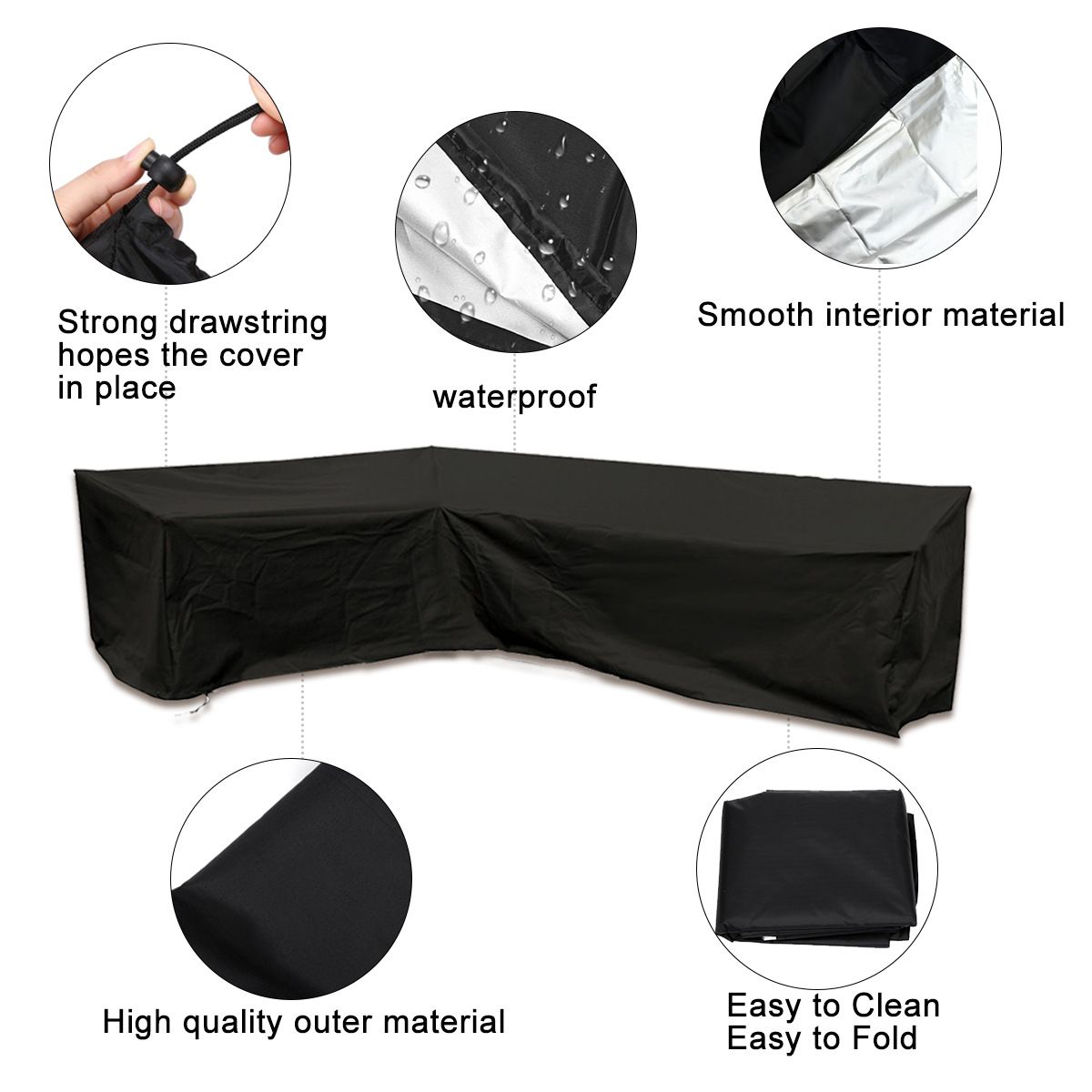 Shaped Sectional Sofa Cover view 4