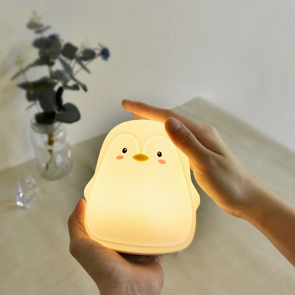 Penguin Night Light,Rechargeable Silicone Night Light for Kids, Multicolor view 2