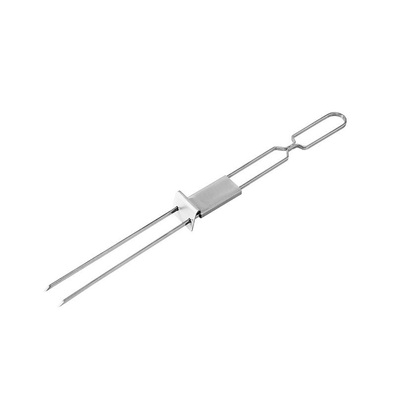 Skewer for Grilling, Metal Stainless Steel BBQ Stick with Push Bar, Double view 2
