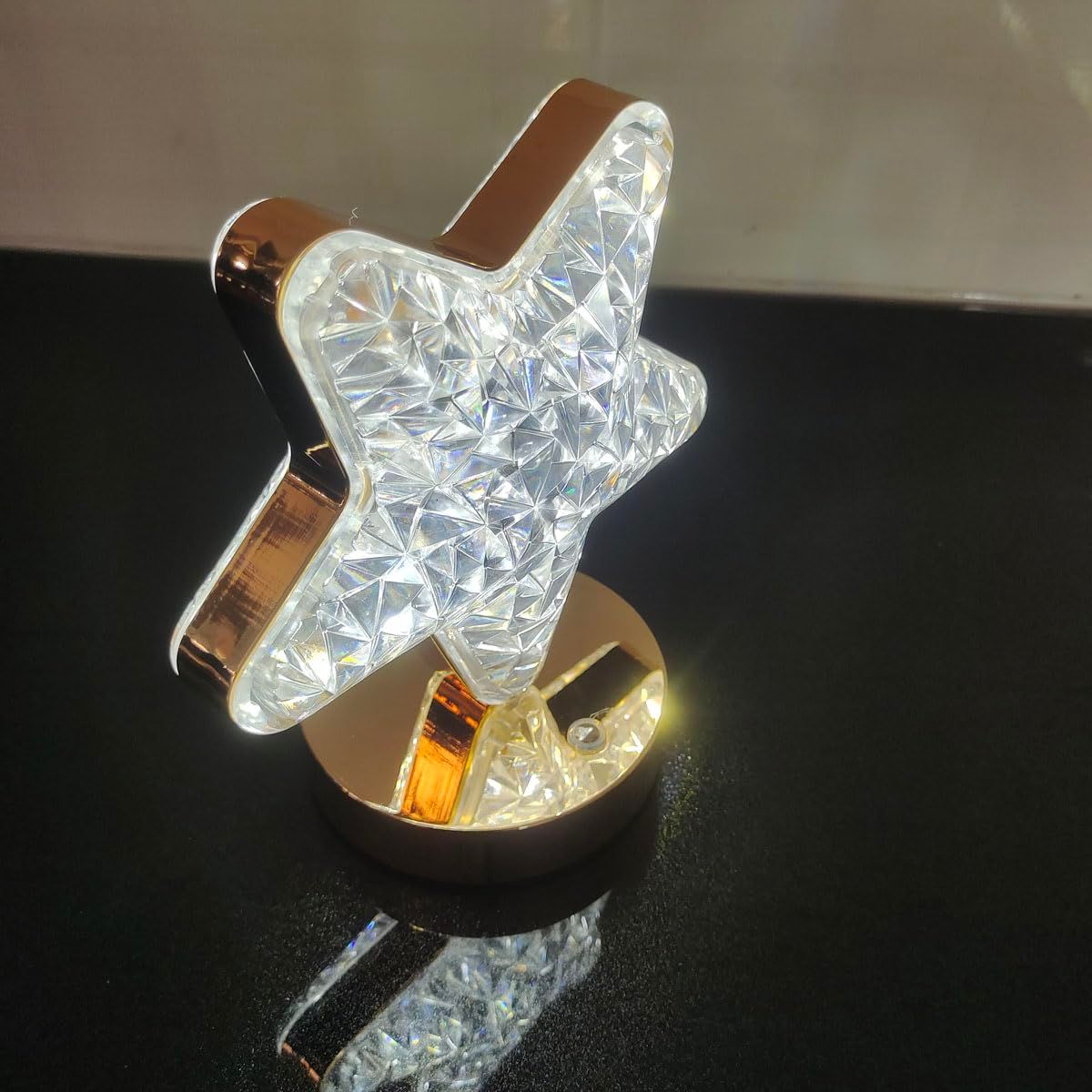 Crystal Touch Table lamp Little Night Light Charging Star Moon Small Night view 2