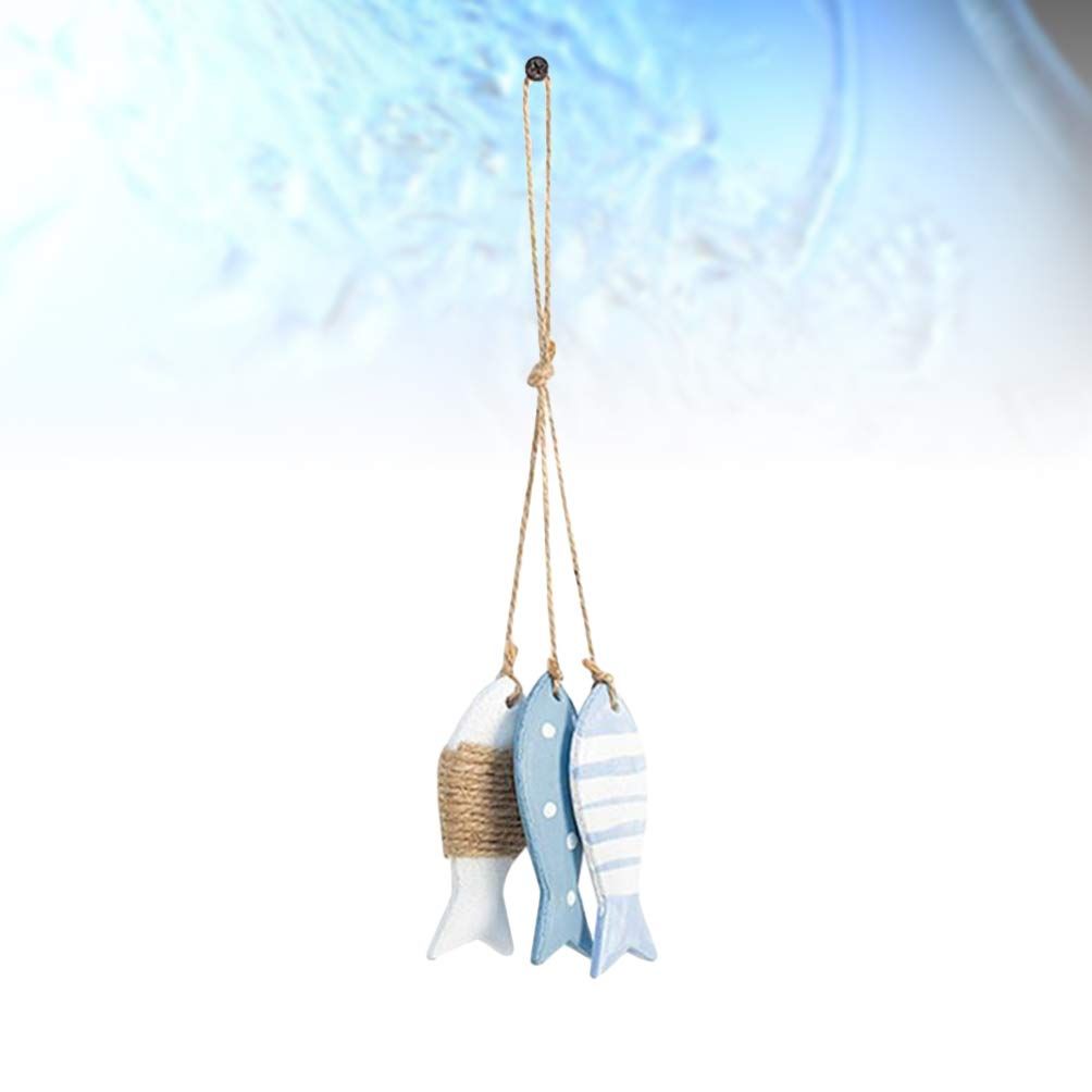 Nautical Wooden Fish Wall Hanging Ornaments Wood Fish Decoration Ocean Fish view 4