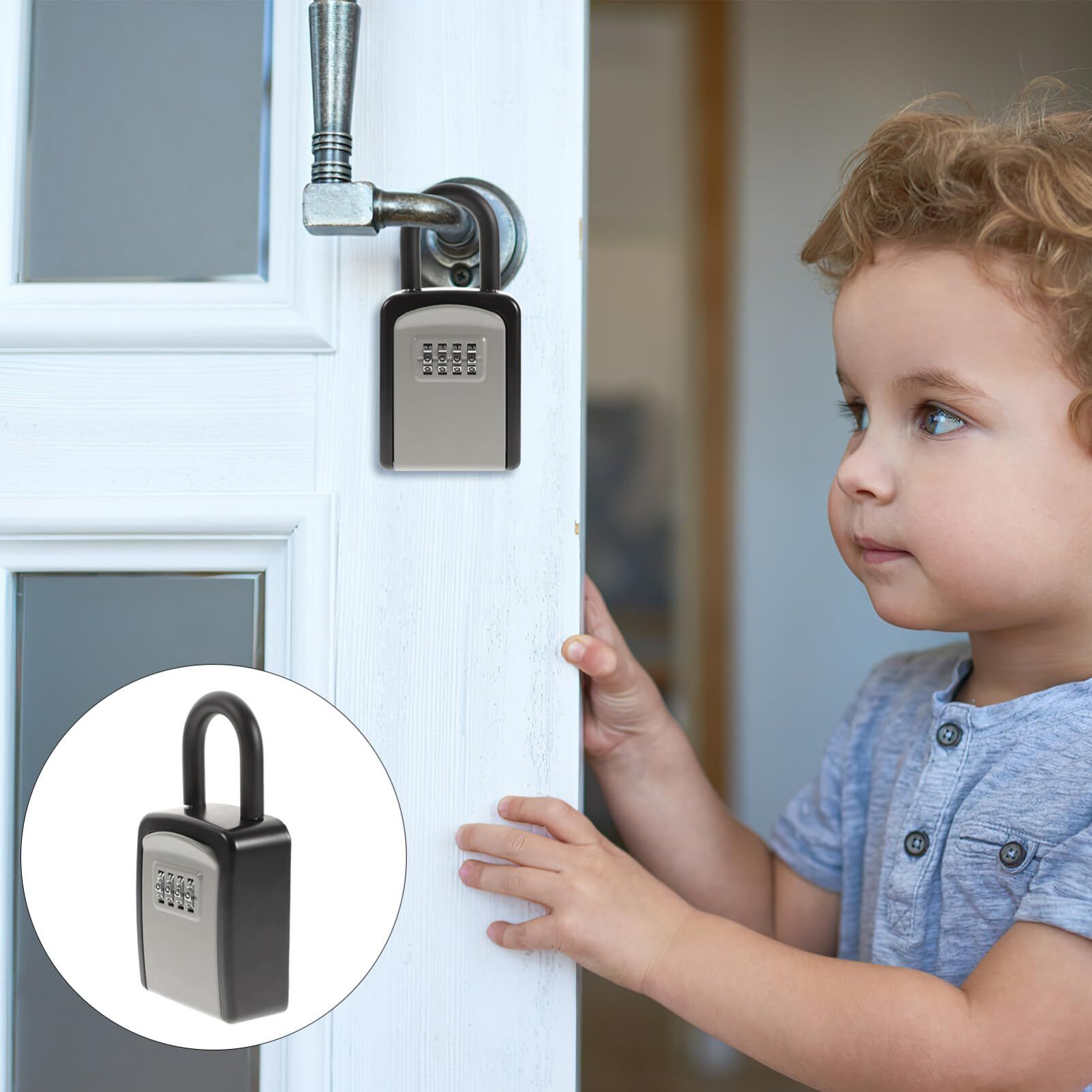 Key Lock Box, 4-Digits Combination Key Storage Lockbox Wall Mount Key Storage view 2