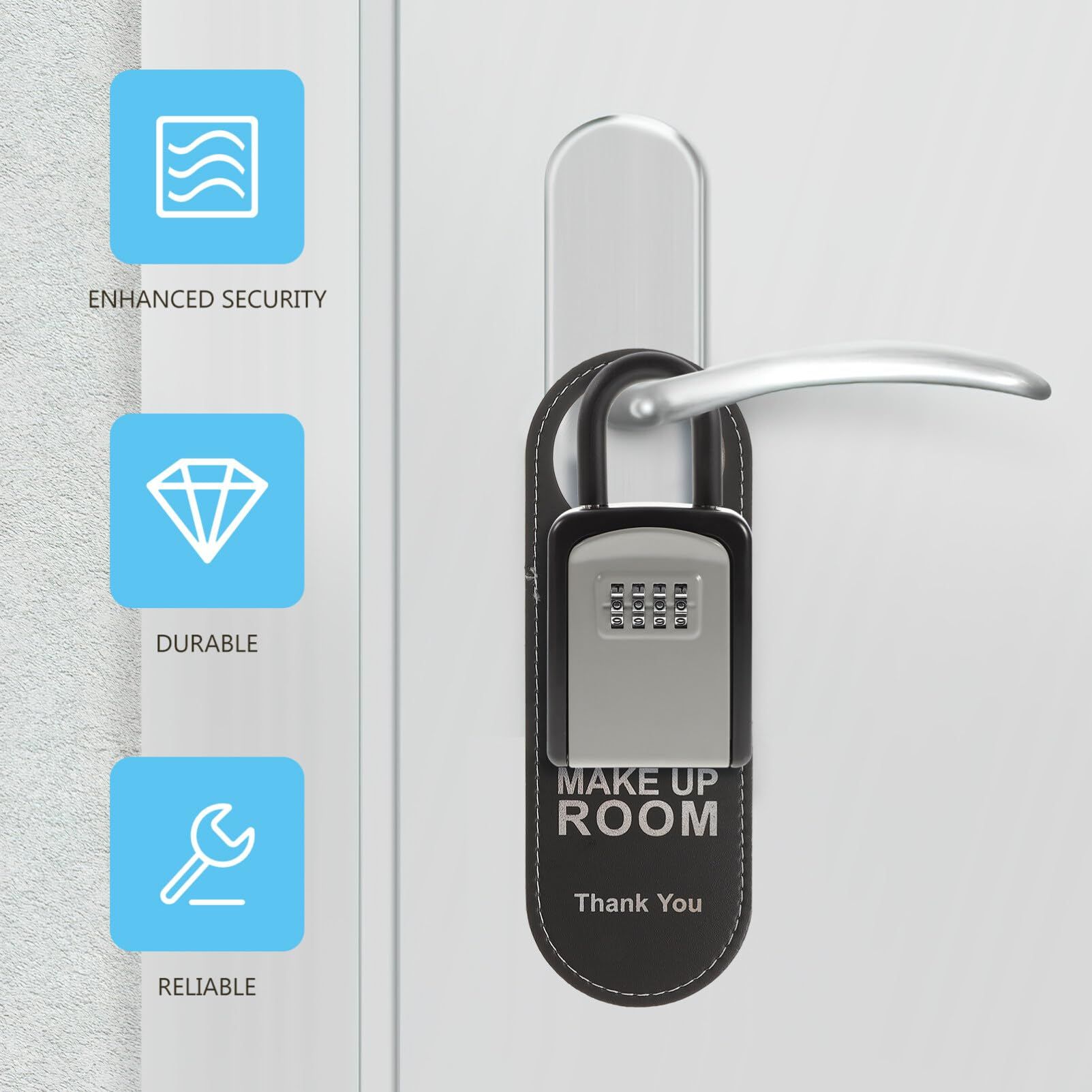 Key Lock Box, 4-Digits Combination Key Storage Lockbox Wall Mount Key Storage view 3