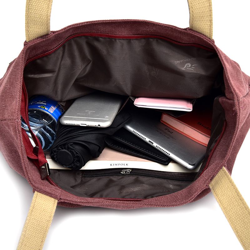 Large Capacity Canvas Tote Organizer Tote Bag Shoulder Handbags Canvas Tote view 5