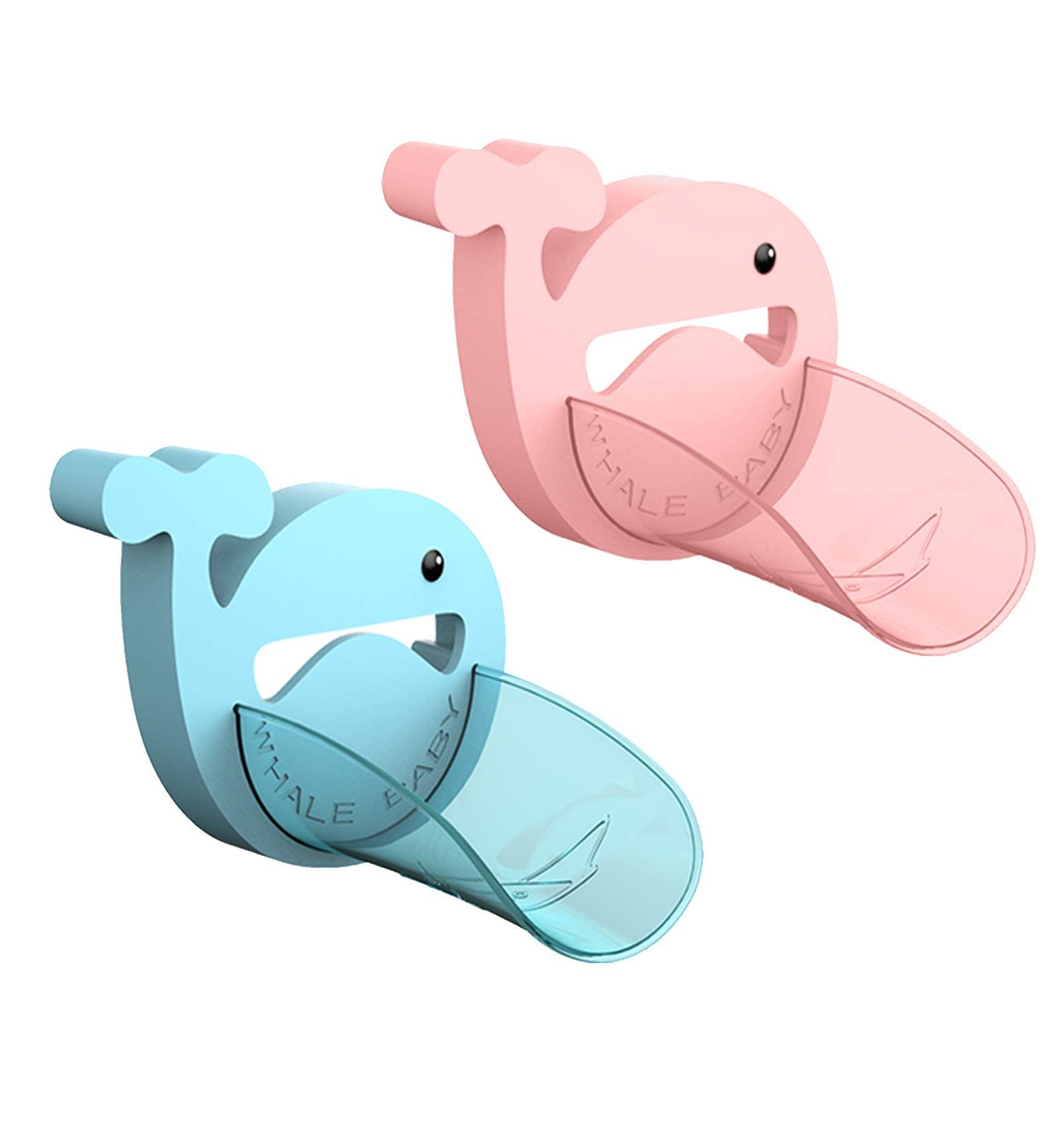 2 PCS Faucet Extender, Blue and Pink Faucet Extension with Cartoon Crab Faucet view 2