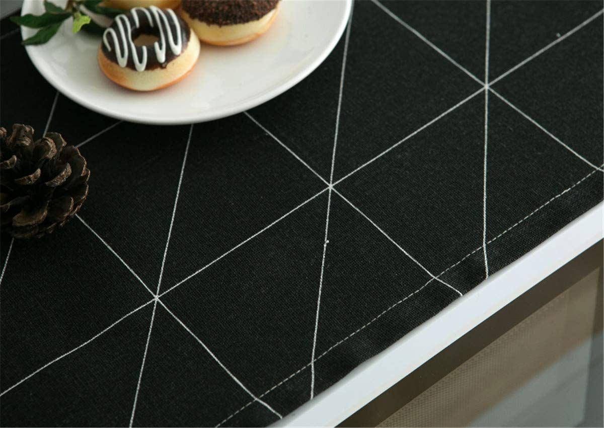 Cotton Linen Microwave Oven Cover Dust Oil Proof Cloth with Storage Pockets view 4