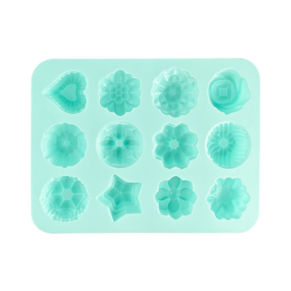 12 Different Flowers And Grass Shaped Silicone Moon Cake Molds Handmade Soap view 3