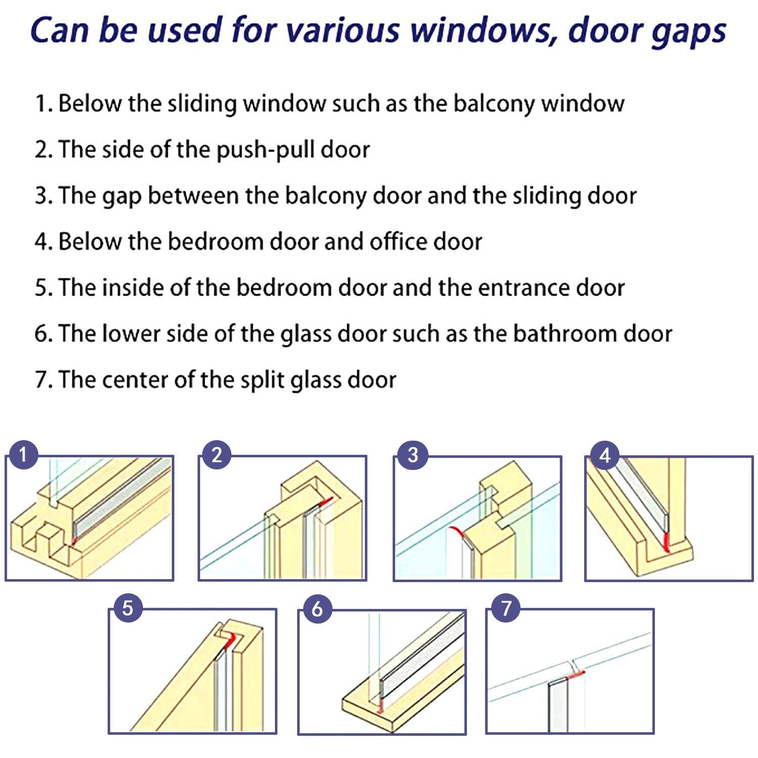 Weather Stripping,Silicone Door Seal Strip Door,Window,Transparent 16 Feet view 4