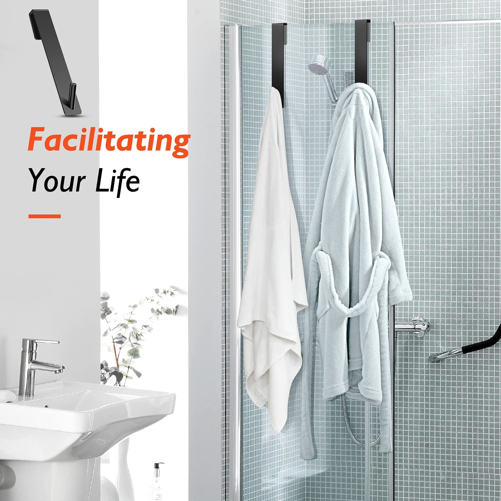 Shower Door Hooks(4.9 Inch) view 2