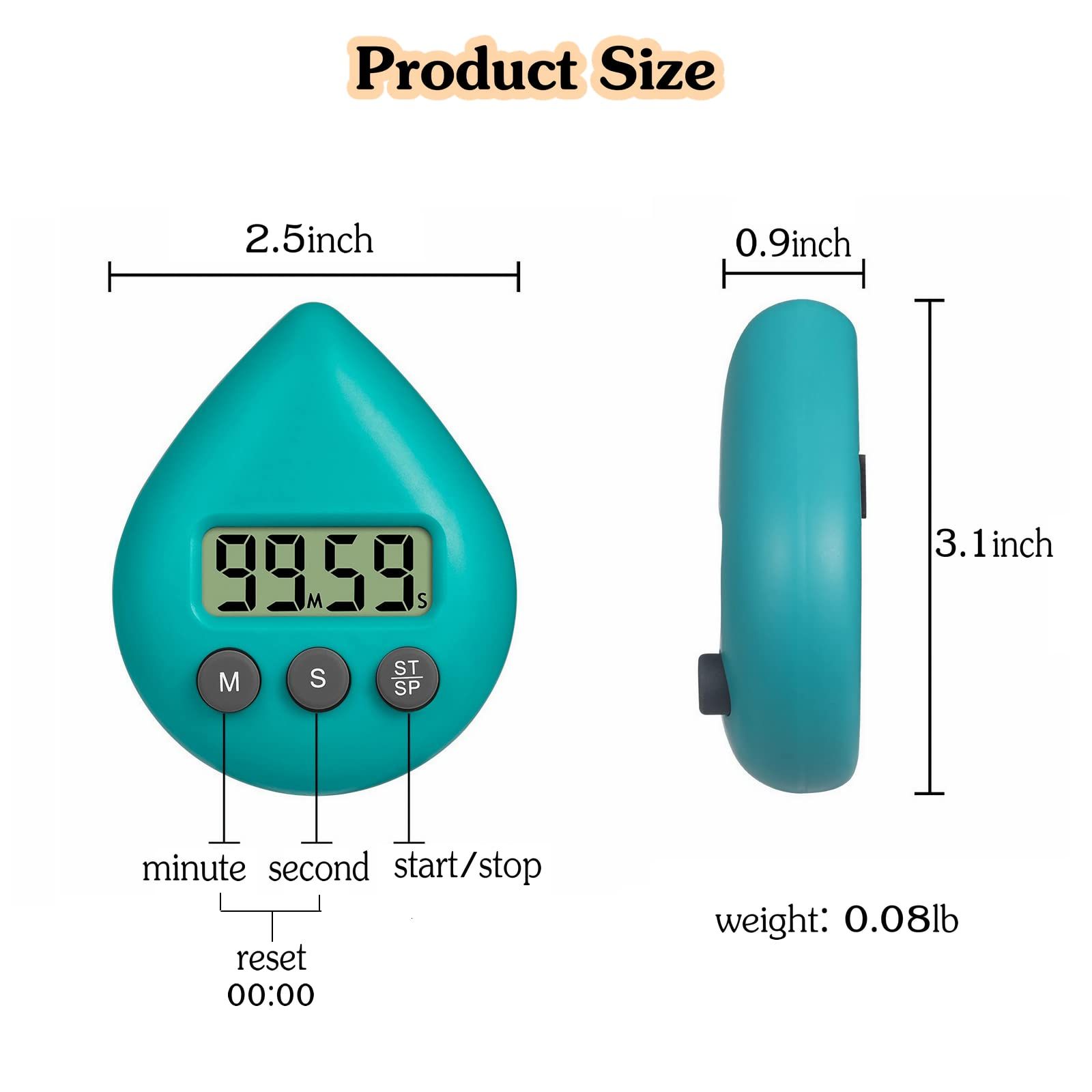 Silent Non-Ticking Battery Operated Shower Timer view 5