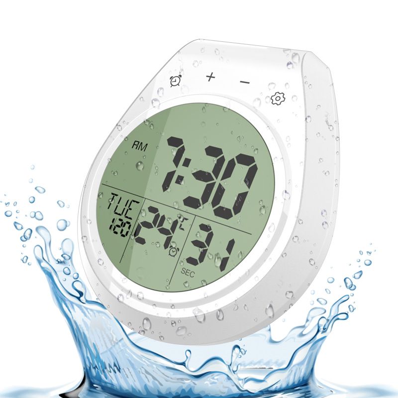 Digital Bathroom Clock Shower Wall Clock with Timer Waterproof Kitchen Shower view 5