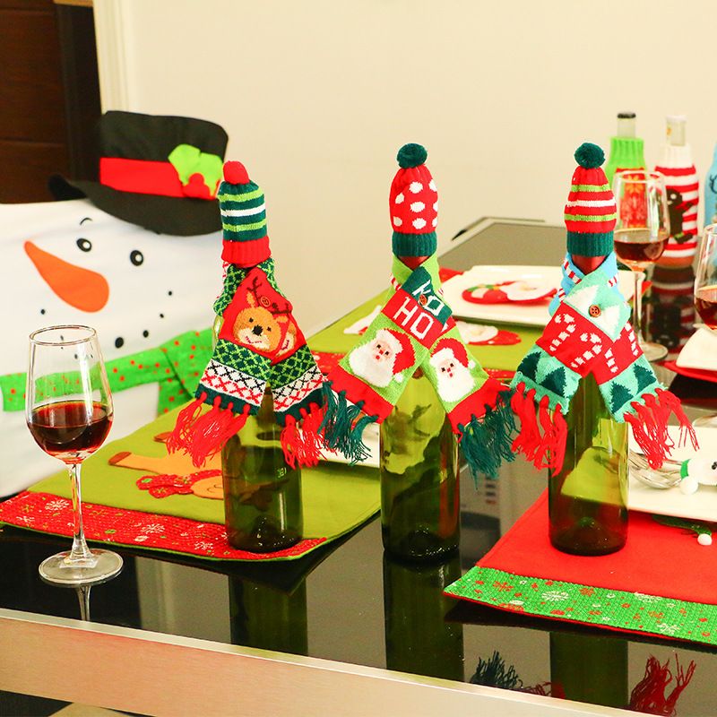 3pcs Christmas Wine Bottle Cover view 3