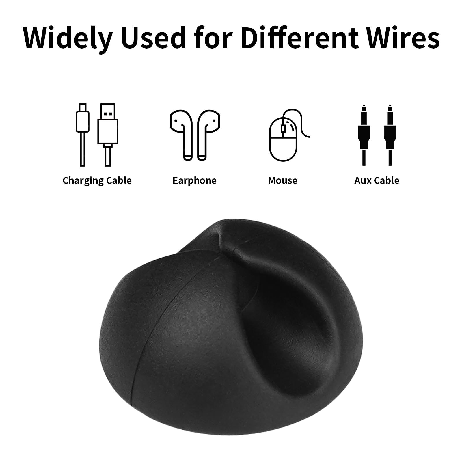 Cord Holder Cable Clips - 12 PCS Black Cable Cord Organizer view 3