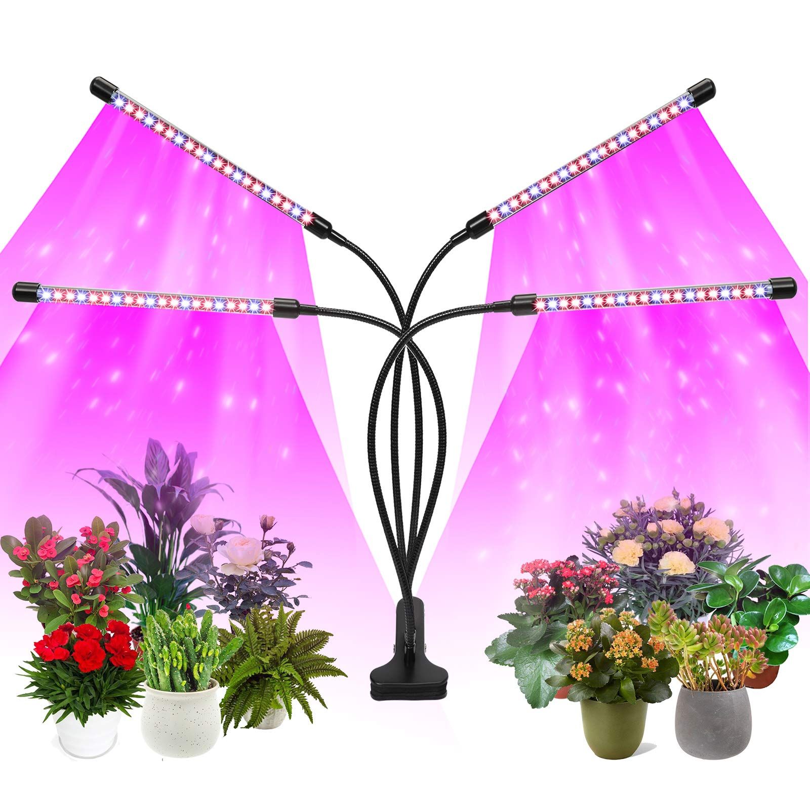Plant Grow Light Indoor,4 Head LED Growing Lamp for Indoor Plants, 80W Full