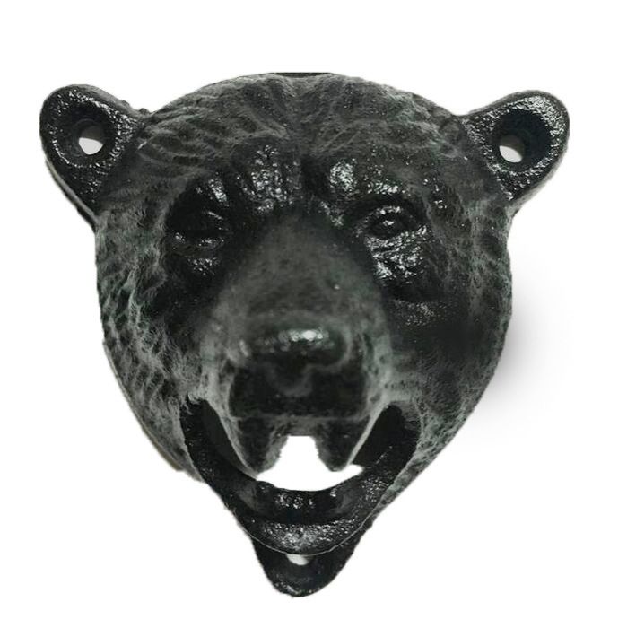 Corkscrew Wall-Mounted Bear Type Beer Bottle Opener Vintage Cast Iron view 2