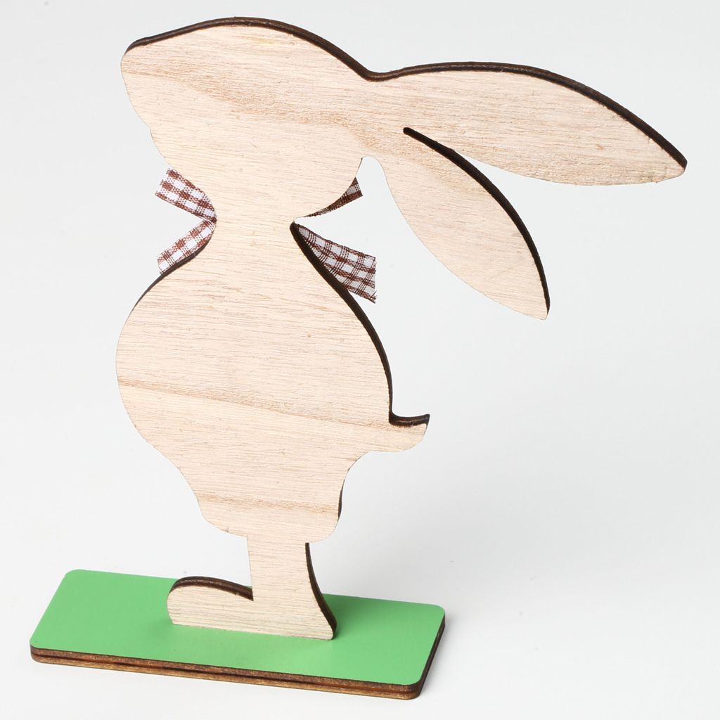 Easter Wooden Bunny Standing Tabletop Ornament Rabbit Sign Tabletop Ornament view 3