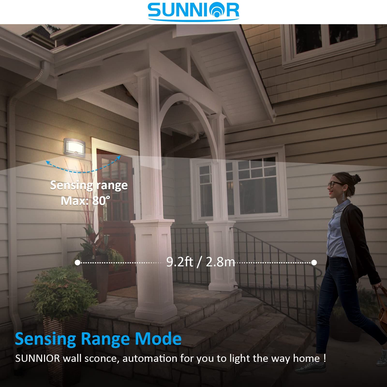 Motion Sensor Wall Lamps Battery Operated Wall Sconce Dimmable Wall Light One view 3