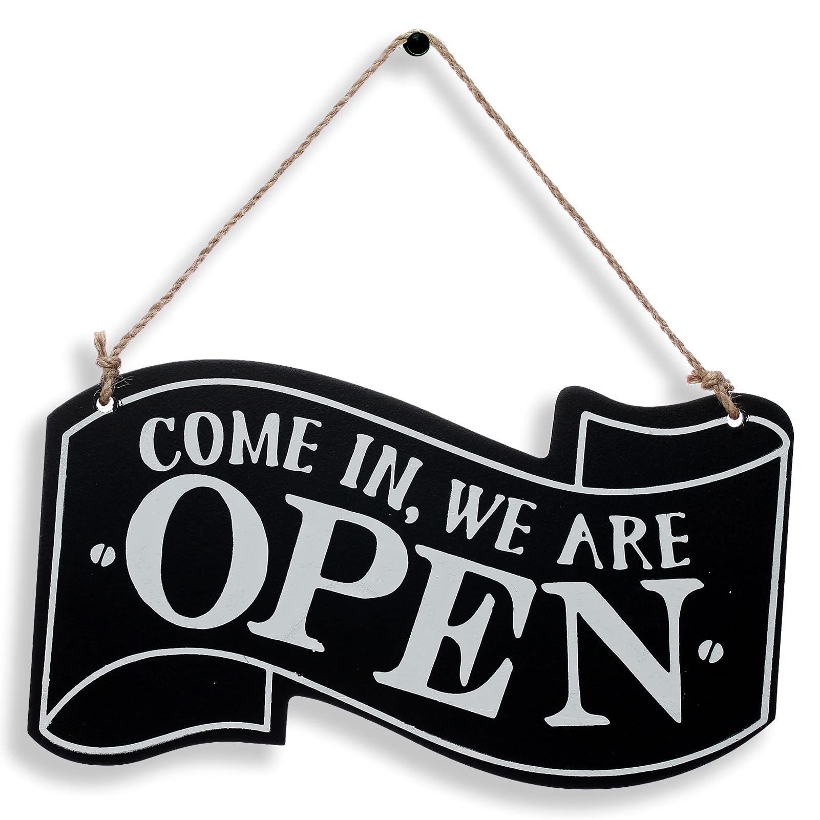 Open and Closed Sign for Business Door- Reversible Double Sided Decor Wood