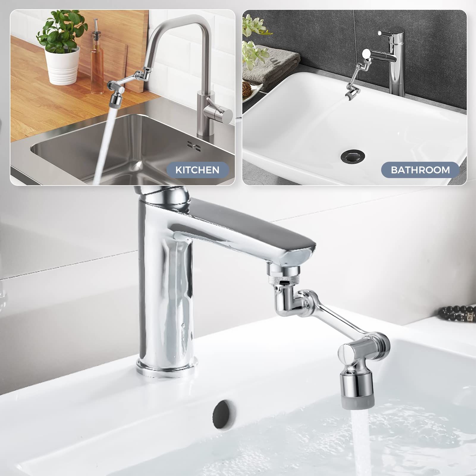 Universal 1080° Rotating Robotic Arm Faucet Aerator view 2