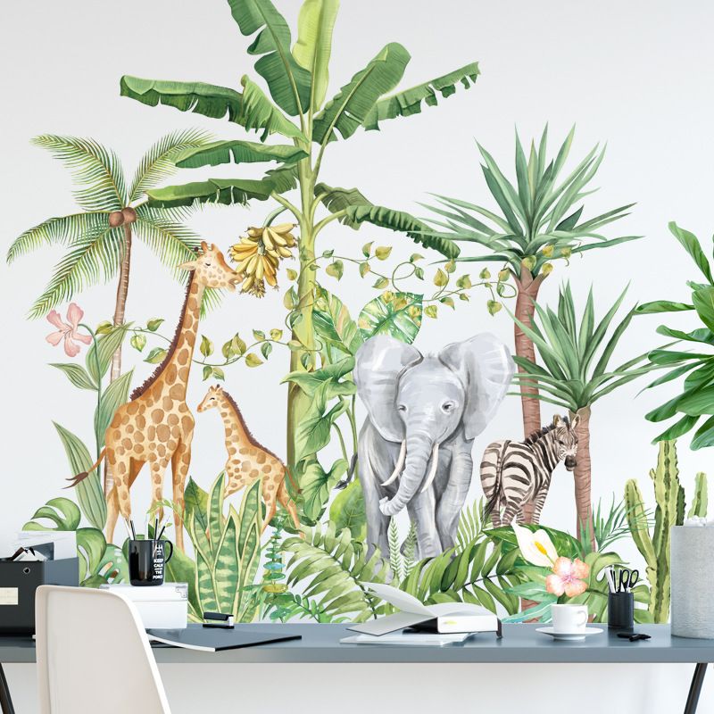 Tropical Rainforest Animals Plants Wall Stickers view 2