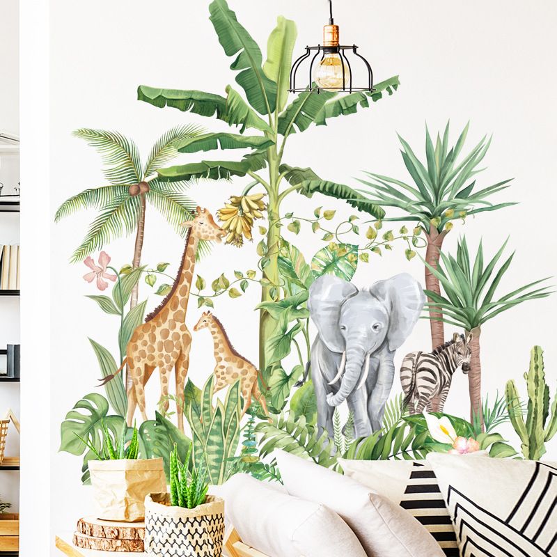 Tropical Rainforest Animals Plants Wall Stickers view 5